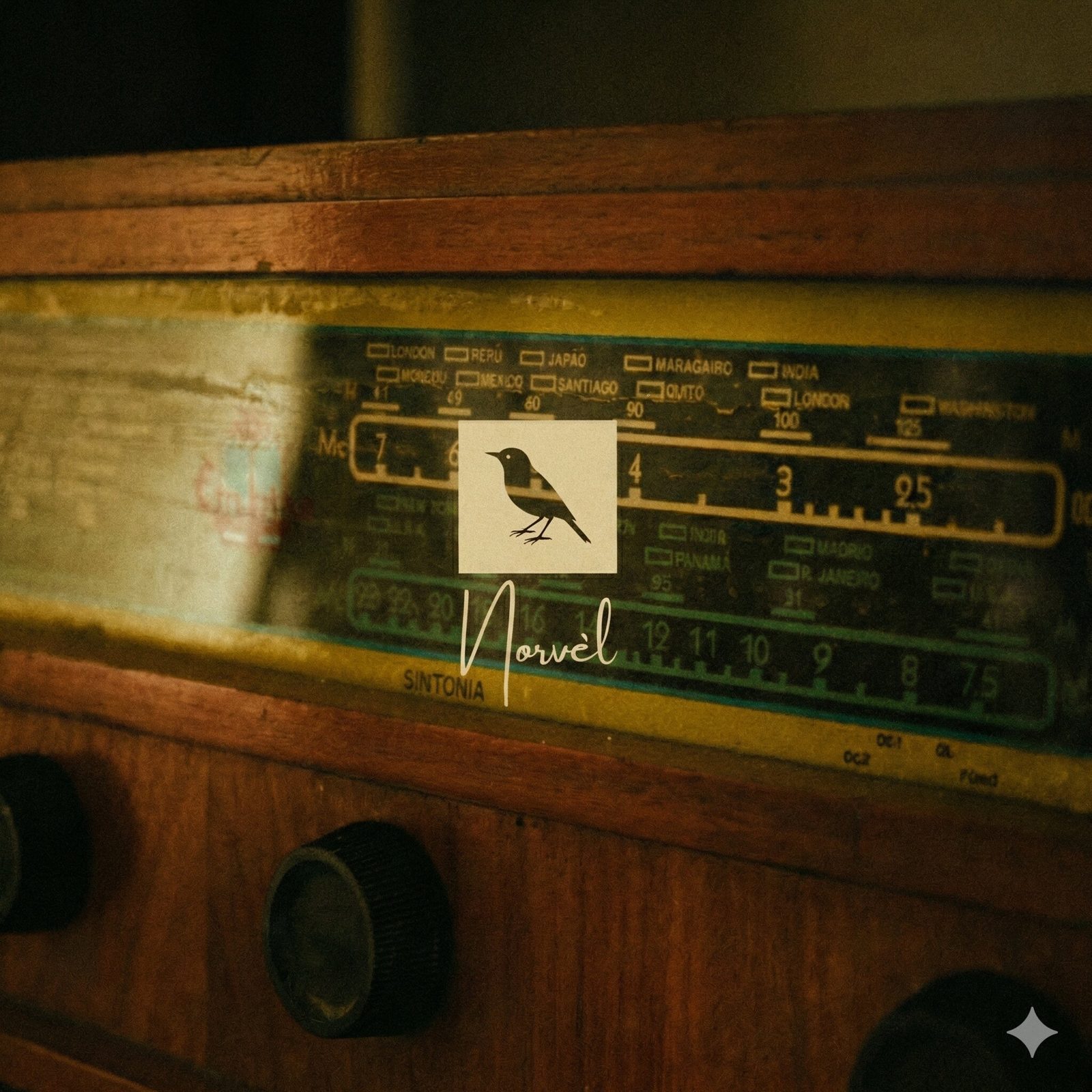 Vintage radio met het Norvèl-logo